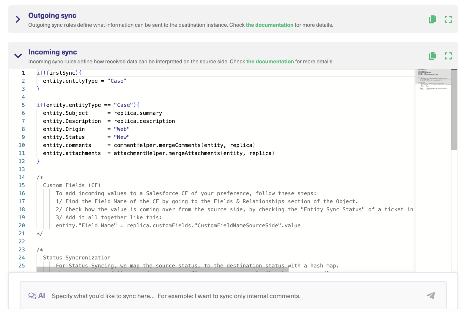 Sync rules in Salesforce 